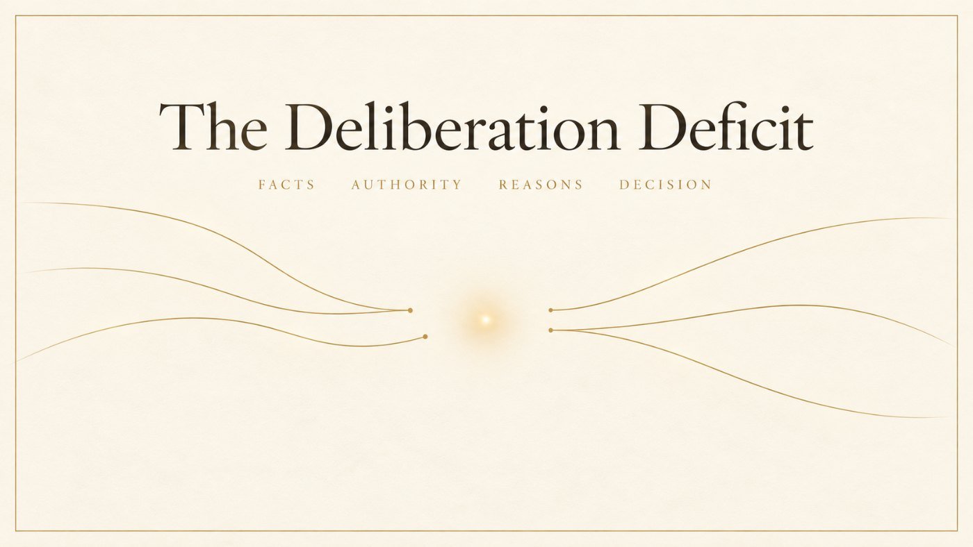 The Deliberation Deficit: facts, authority, reasons, decision